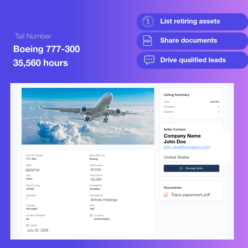 Aircraft sale lease